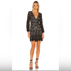 BB Dakota Black Lace Long Sleeve Dress